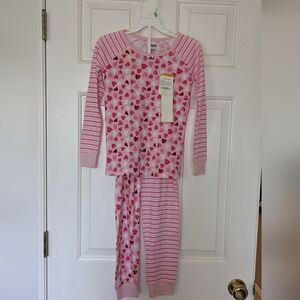 NEW Girls Gymboree Gymmies Pink Red White Hearts & Stripes Pajama Set Size 8